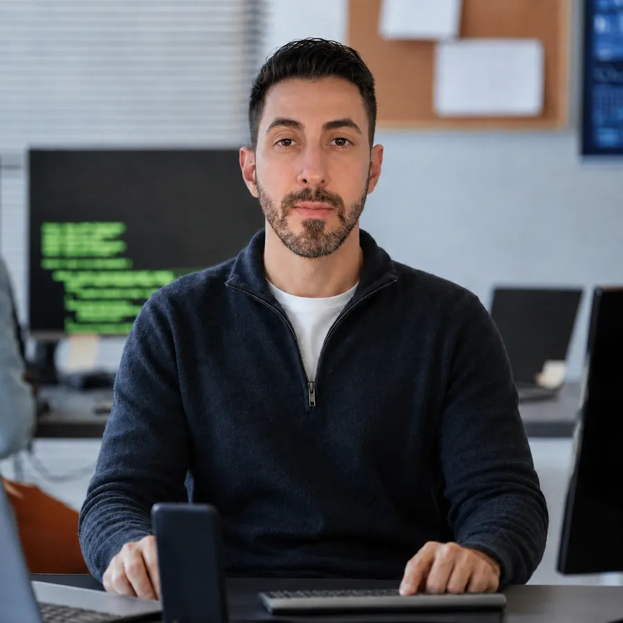 Ricardo José en su espacio de trabajo